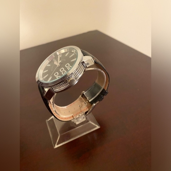 Skone Black Leather Men's Watch - Picture 3 of 4